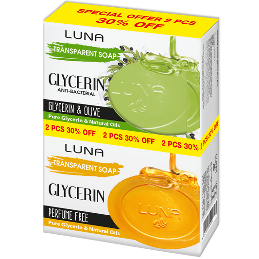 OFFER Glycerin Soap Pack of TWO 72gm Olive + fragrance Free Price Off 30%